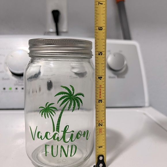 Vacation Fund glass jar with lid - Picture 2 of 4